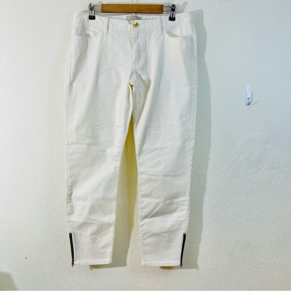 Banana Republic Cotton Blend Mid Rise Ankle Cropped Jeans 31 Off White Pockets